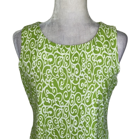 Jude Connally Beth Lime Green & White Printed Sleeveless Mini Dress - M - Picture 3 of 11